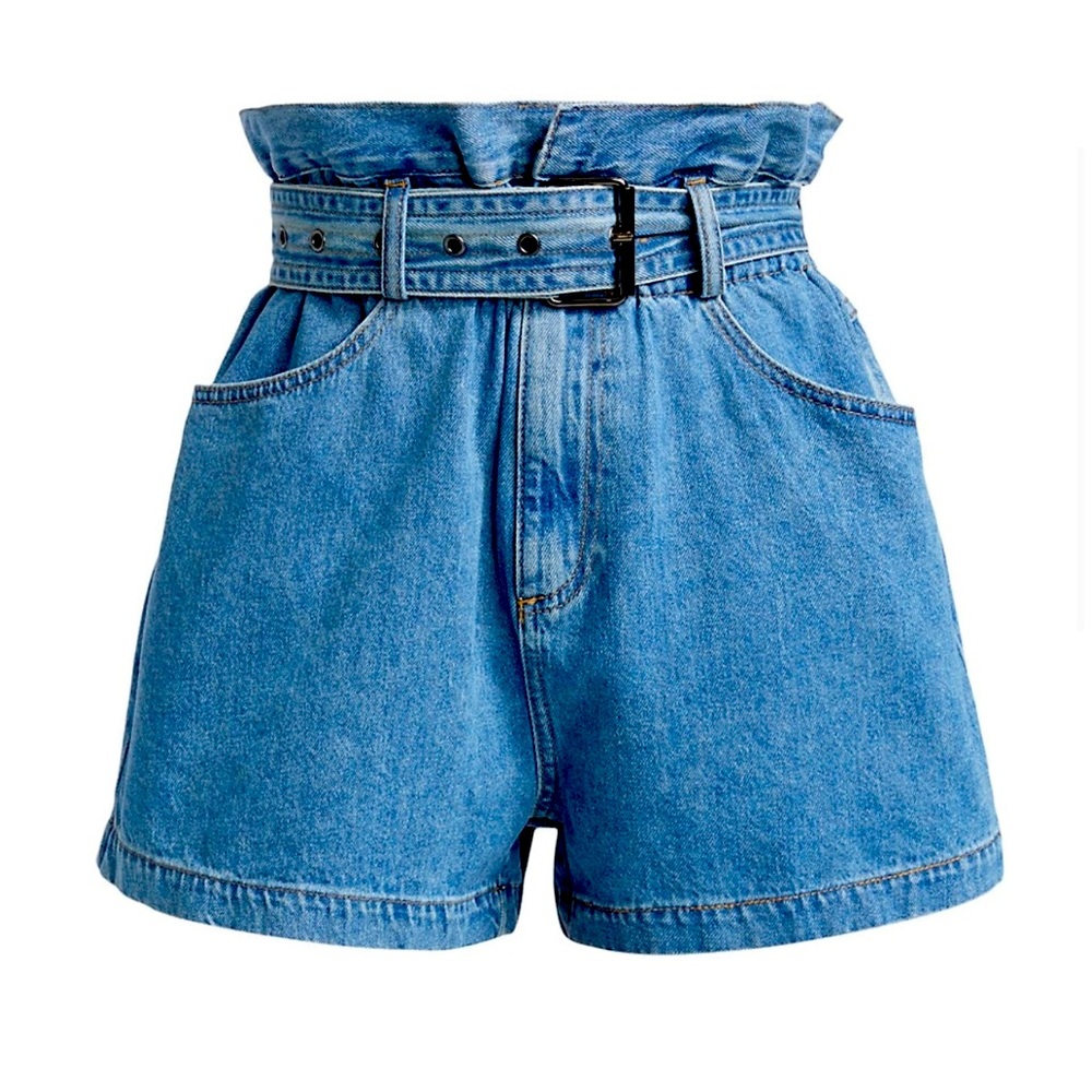 Sea Vida denim paper bag shorts